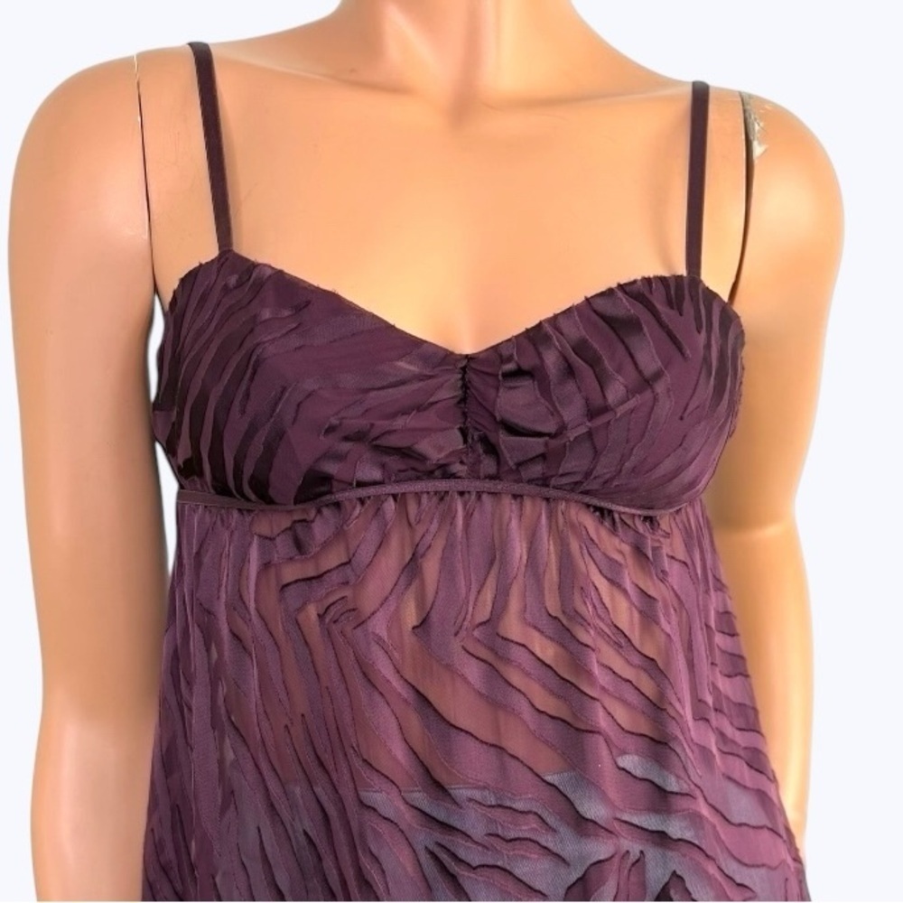 Victoria’s Secret Very Sexy Burnout Velvet Babydoll Camisole M Purple Silk Blend - Picture 3 of 14